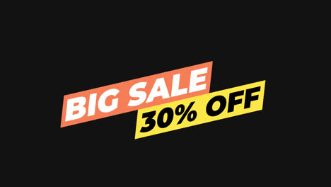 text-animation-motion-graphics-of-"Big-Sale-30%-Off",-perfect-for-banner-business,-marketing-and-advertising-transparent-background